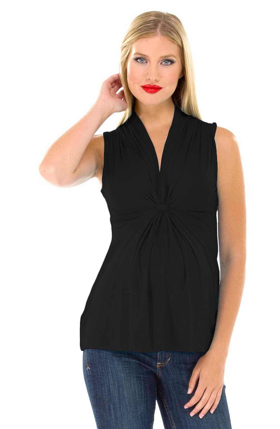 Olian Tie Front Maternity Tunic Nordstrom