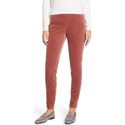 Jag Jeans Maya Pull-On Skinny Velvet Pants, Pink