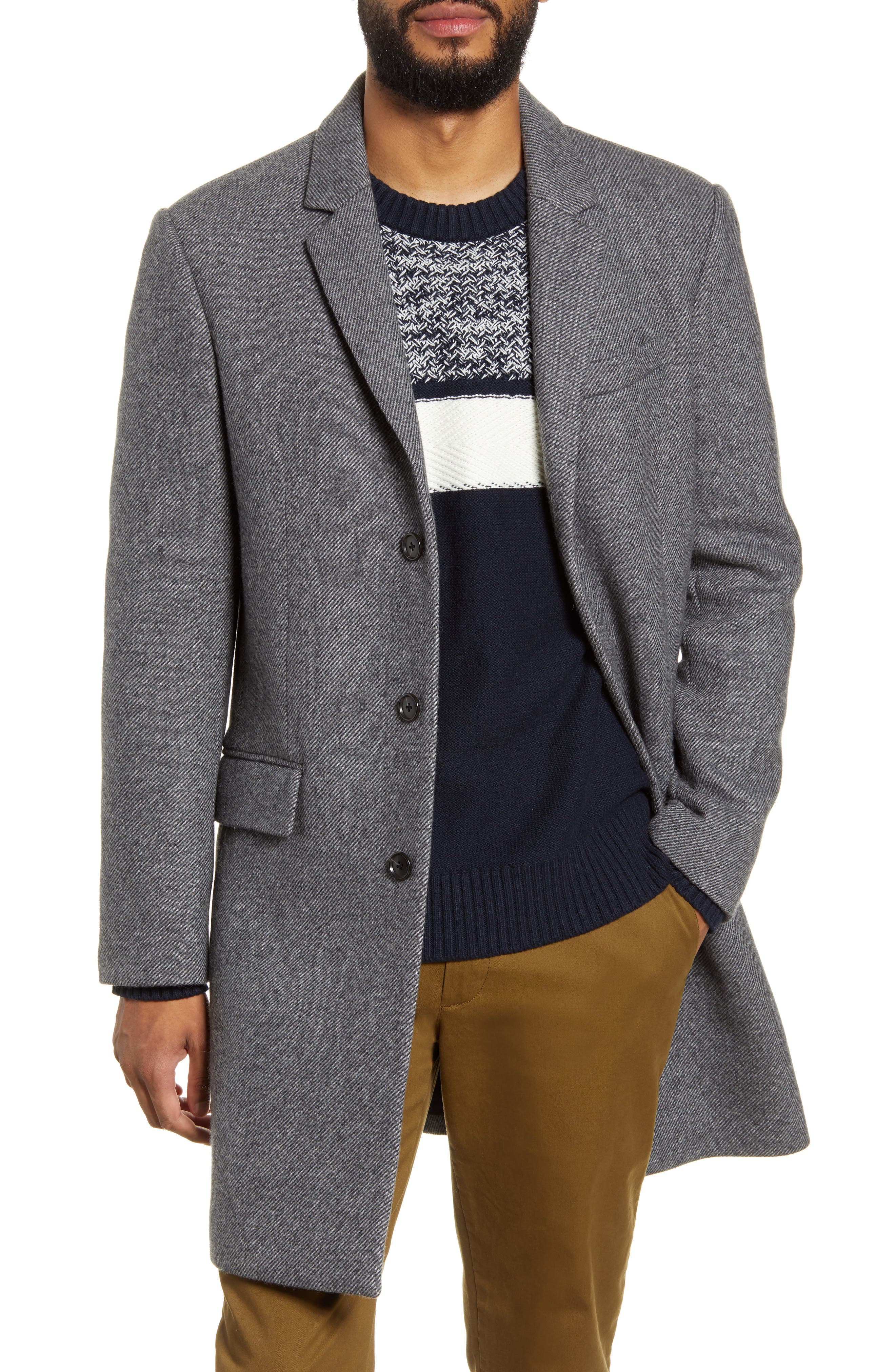 club monaco wool twill topcoat