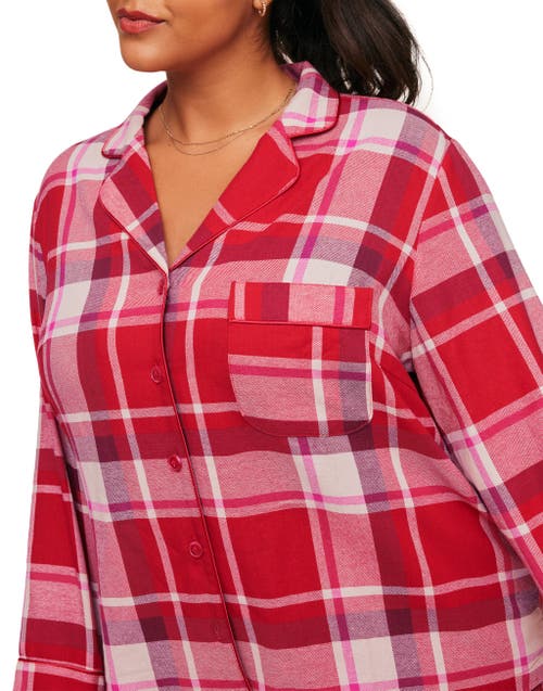 Adore Me Cecelia Pajama Set In Plaid Red
