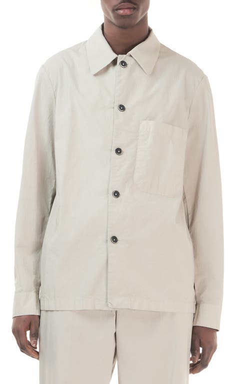 Cedrone Cotton Blend Button-Up Overshirt in Sasso