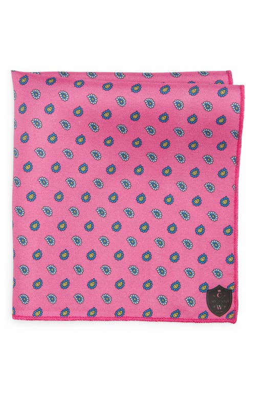 CLIFTON WILSON Paisley Silk Pocket Square in Fuchsia at Nordstrom