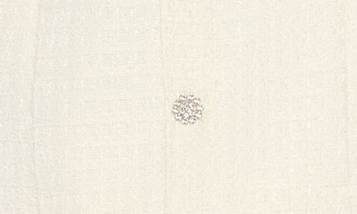 Likely Riello Rhinestone Button Tweed Minidress In Ivory