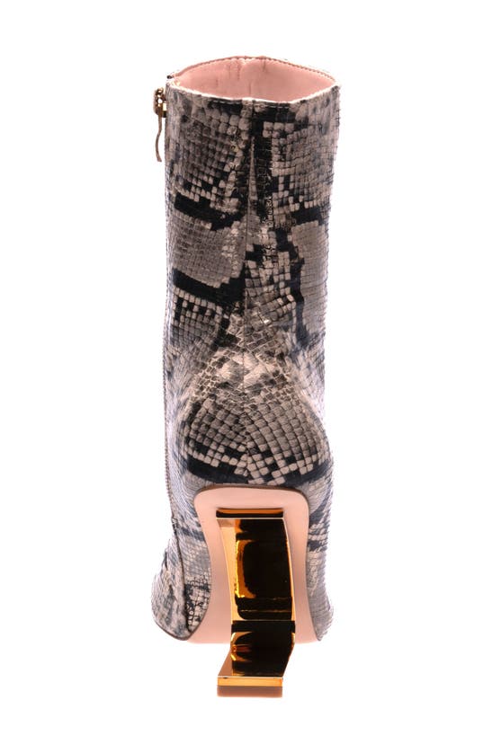 Lady Couture Princess Inverted Heel Bootie In Gold Snake