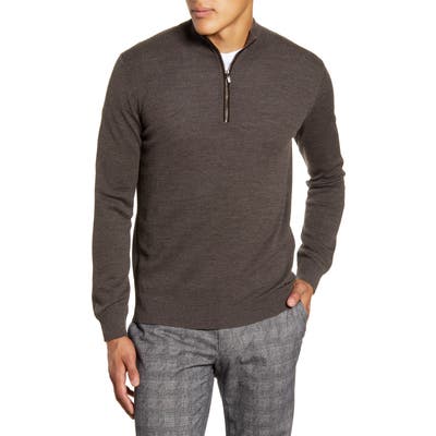 Brax Steffen Quarter Zip Wool Pullover, Brown