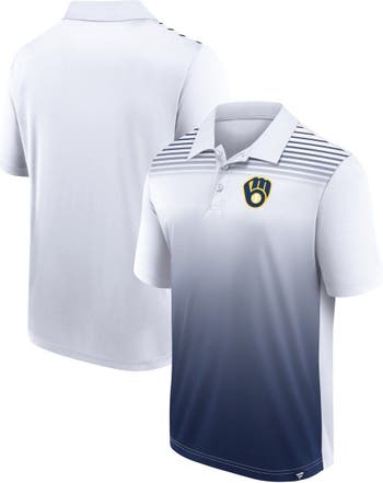 Men's Milwaukee Brewers Navy Mini Print Logo Button-Up Shirt