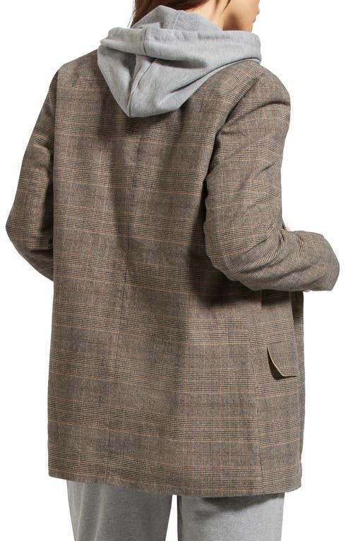 Shop Brixton Manhattan Houndstooth Stretch Cotton Sport Coat In Brown/cream Houndstooth