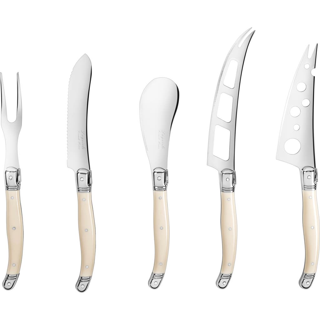 French Home Artisan 5-piece Assorted Laguiole Cheese Knives In Ivory