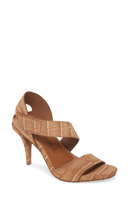 Pedro Garcia Yamina Sandal In Hazelnut Croc