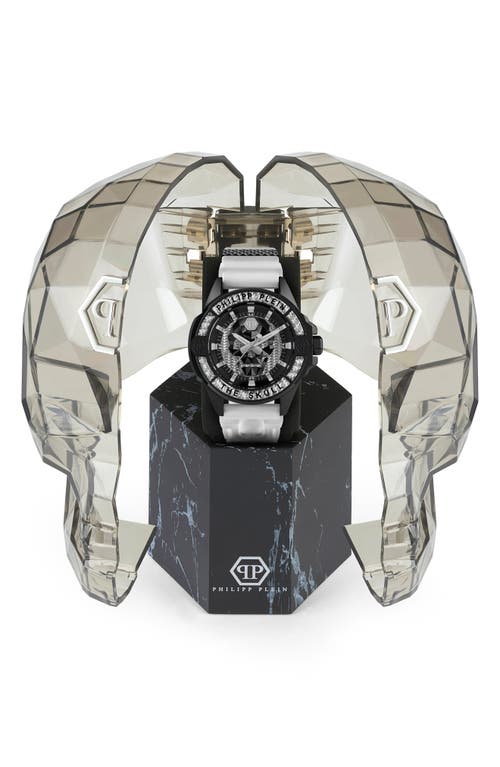 Philipp Plein Sport The $kull Silicone Strap Watch, 44mm In Black/white