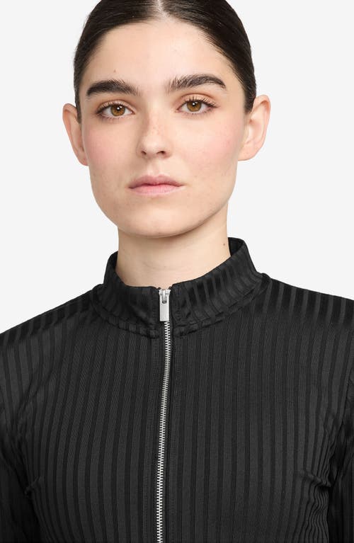 Shop Jordan Rib Zip Front Top In Black