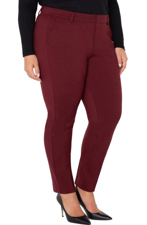 Shop Liverpool Los Angeles  Kelsey Ponte Knit Trousers In Bordeaux