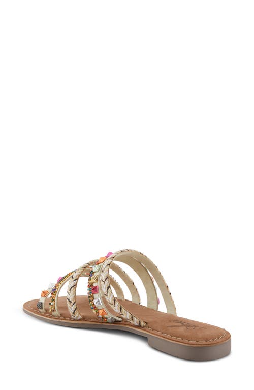 Shop Azura By Spring Step Intoxicate Slide Sandal In Off White Multi