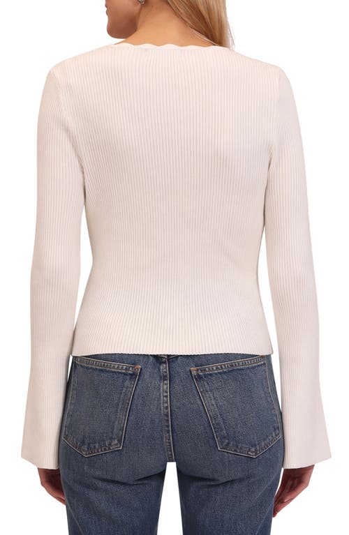 BAGATELLE BAGATELLE SCALLOP & POINTELLE DETAIL SWEATER 