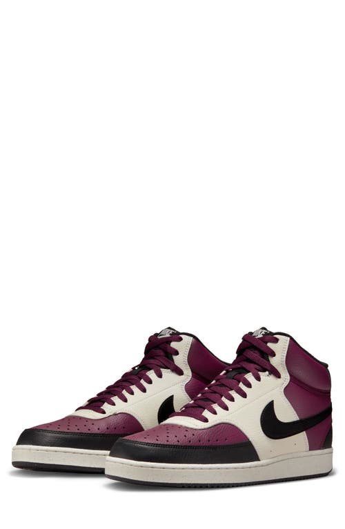 UPC 196152245632 product image for Nike Court Vision Mid Next Nature Mid Top Sneaker in Dark Beetroot/Black/Sail at | upcitemdb.com