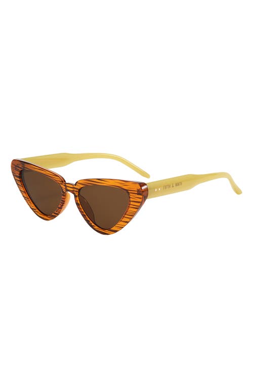 Fifth & Ninth Freya 53mm Gradient Polarized Cat Eye Sunglasses In Torte/lime