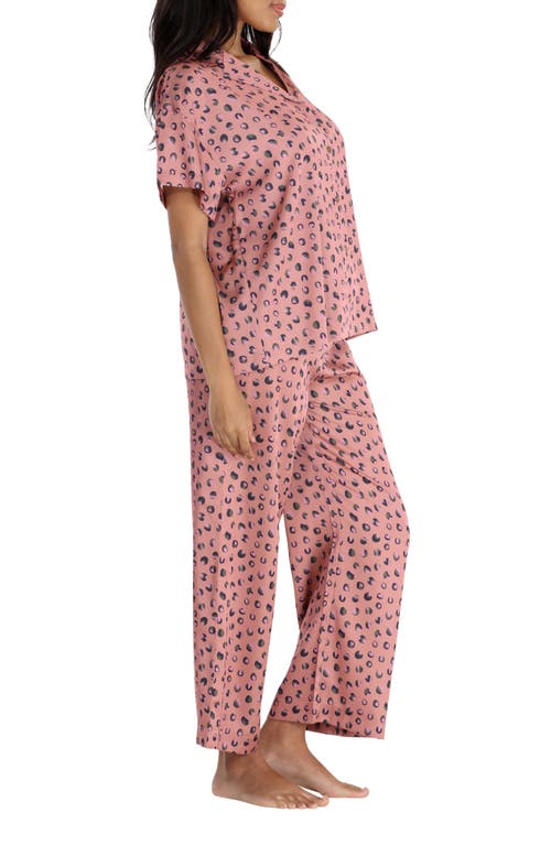 HONEYDEW INTIMATES HONEYDEW SUNDAY REST PRINT SHORT SLEEVE SATIN PAJAMAS