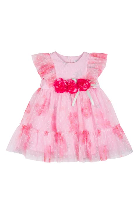 Floral Clip Dot Dress (Baby)