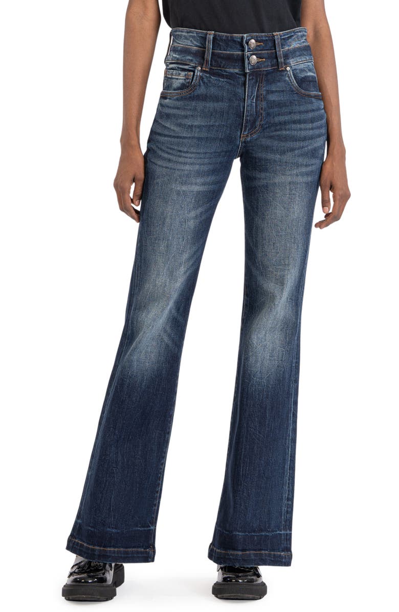 KUT from the Kloth Ana Double Waistband High Waist Flare Jeans | Nordstrom