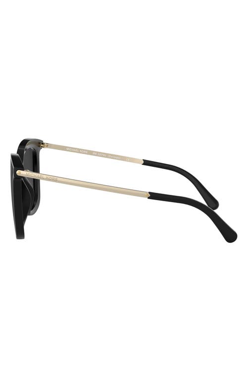 Shop Michael Kors 61mm Polarized Cat Eye Sunglasses In Black/grey Grad Mirr