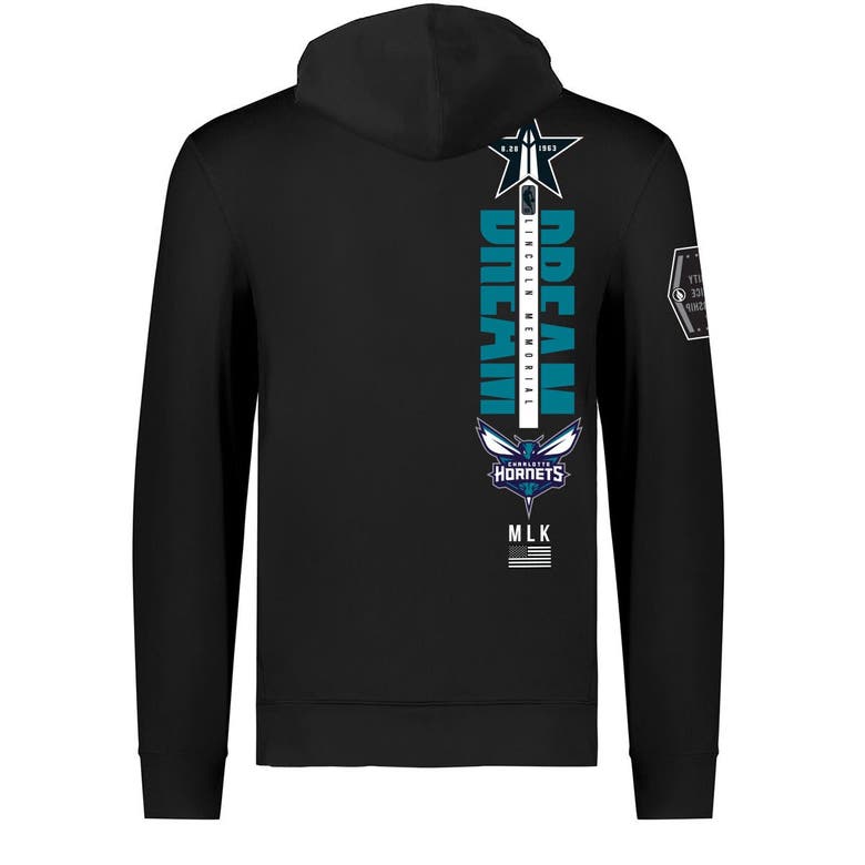 Shop Fisll Unisex  X Black History Collection  Black Charlotte Hornets Pullover Hoodie