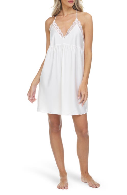 Flora Nikrooz Ember Charmeuse Racerback Chemise in Antique Ivory