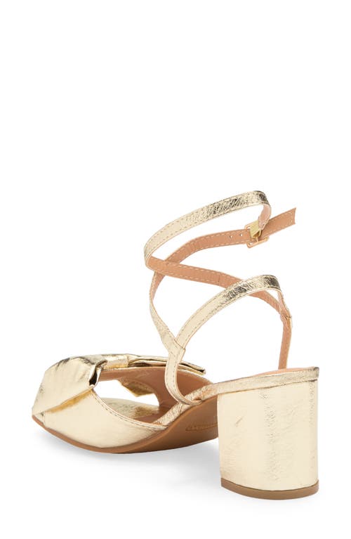 Top Guy Shoes Prairie Block Heel Sandal In Gold Metallic