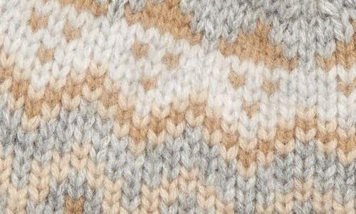 Vince Fair Isle Wool & Cashmere Beanie In Grey