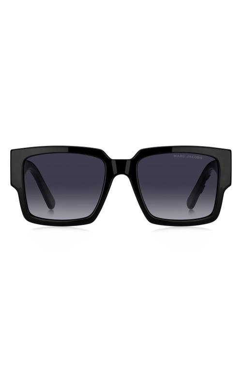 Shop Marc Jacobs 55mm Square Sunglasses In Black Grey/grey Shaded