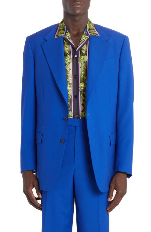 Versace Wool & Silk Blazer in Electric Blue