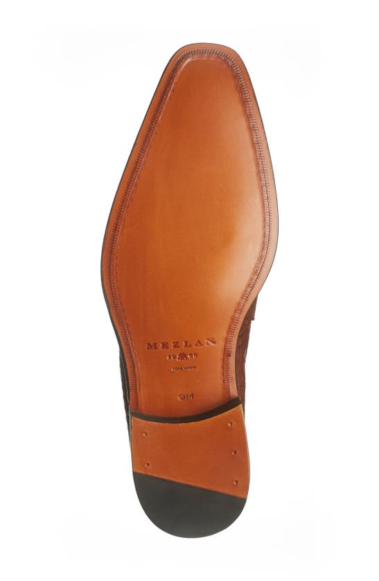 Shop Mezlan Croc Embossed Loafer In Dark Cognac