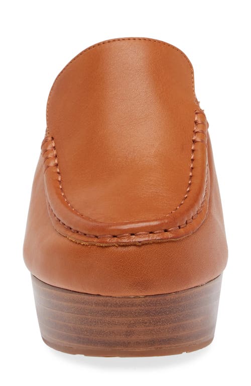 Chocolat Blu Gemm Platform Loafer Mule In Cognac Leather