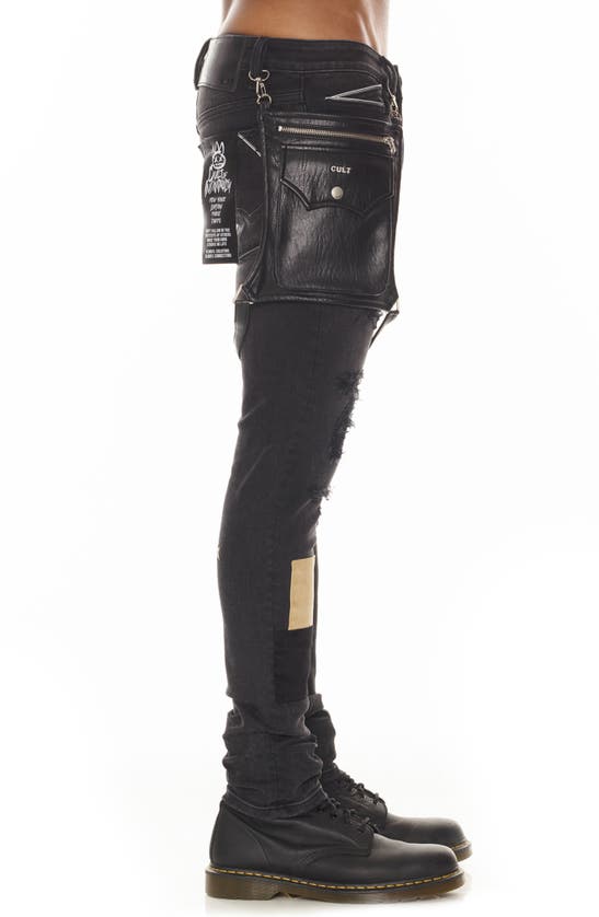 Shop Cult Of Individuality Punk Super Skinny Jeans With Leg Harness In Mixer