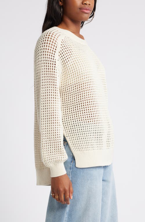 Shop Bp. Open Stitch Cotton Sweater In Ivory Dove