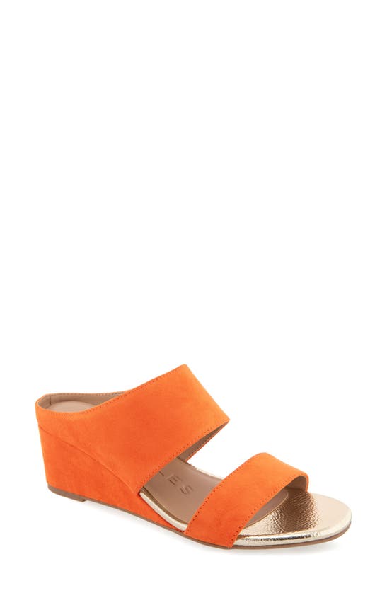 Aerosoles Wheeler Wedge Heel Sandal In Mandarin Faux Suede