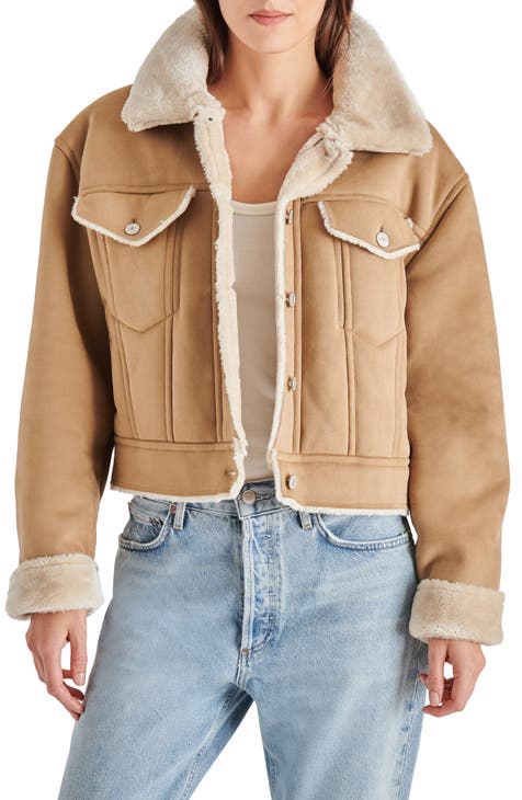 Steve madden outlet faux shearling jacket