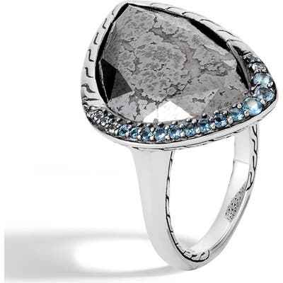 John Hardy Classic Chain London Blue Topaz Ring