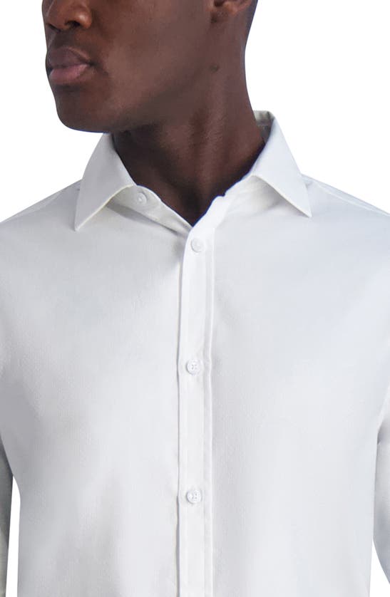 Shop Karl Lagerfeld Paris Jacquard Diamond Slim Fit Dress Shirt In White