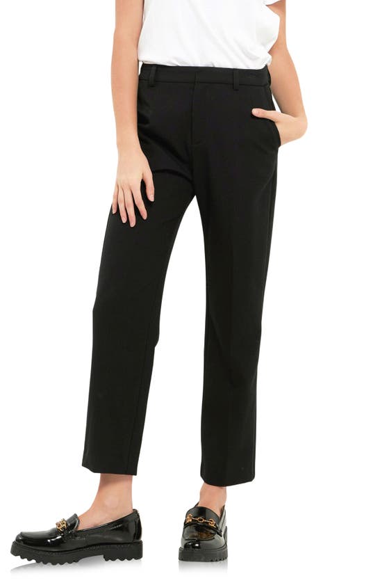 English Factory High Waist Pleated Trouser In Black