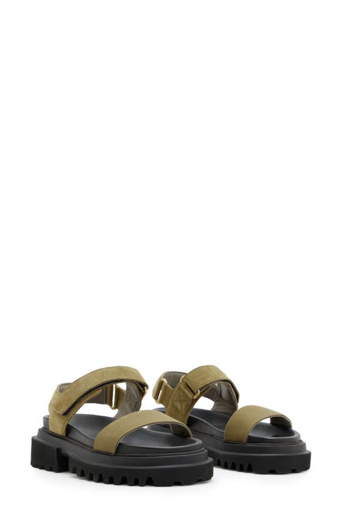 AllSaints Rory Quarter Strap Sandal Khaki Green at Nordstrom,