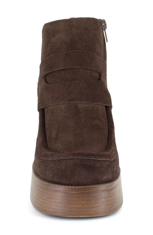 Ziginy Bertina Water Resistant Platform Bootie In Brown Suede