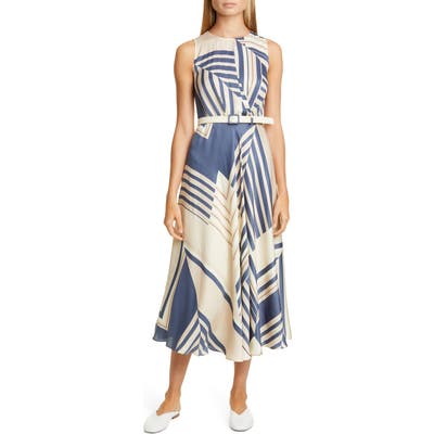 Lafayette 148 New York Amalia Belted Midi Dress, Beige