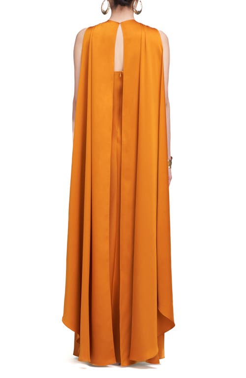 HALSTON HALSTON RETA SATIN HALTER NECK GOWN 