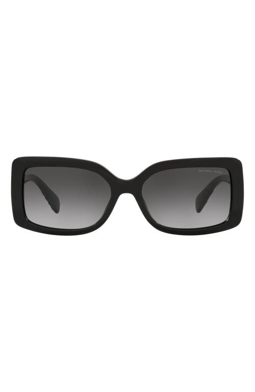 Michael Kors Corfu 56mm Rectangular Sunglasses in Black
