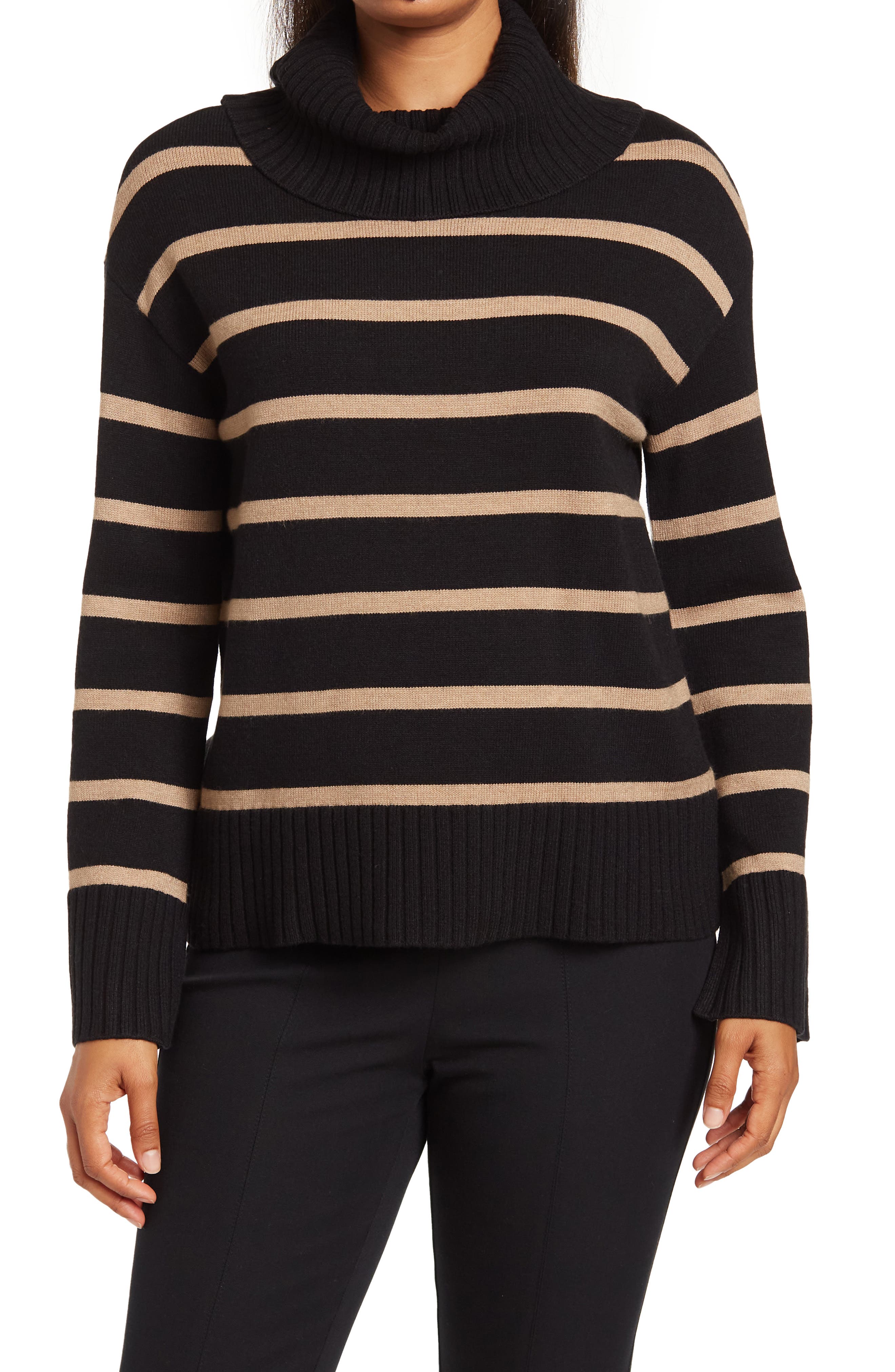 Ellen Tracy Stripe Print Bell Sleeve 