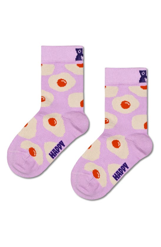 Shop Happy Socks Kids' Egg Crew Socks In Light Purple