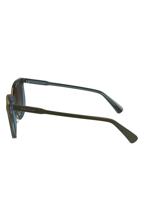 Longchamp 53mm Gradient Cat Eye Sunglasses In Olive/azure