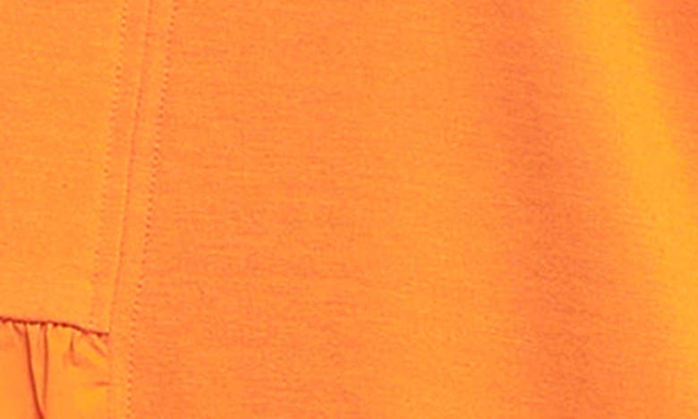 English Factory Puff Shoulder Mixed Media Minidress In Orange