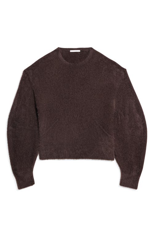 Shop Helmut Lang Apex Oversize Eyelash Crewneck Sweater In Espresso