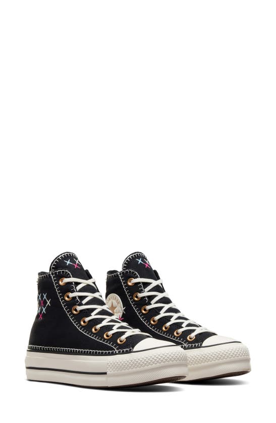 Shop Converse Chuck Taylor® All Star® Lift High Top Sneaker In Black/ Egret/ Gold